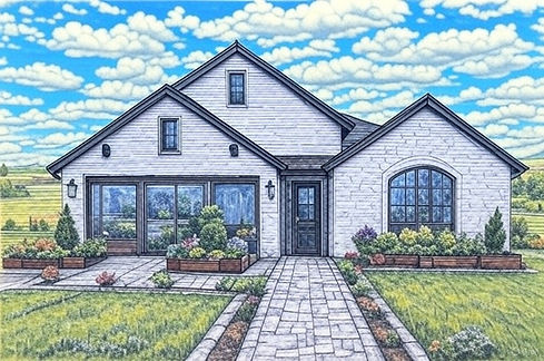 Custom acreage home rendering